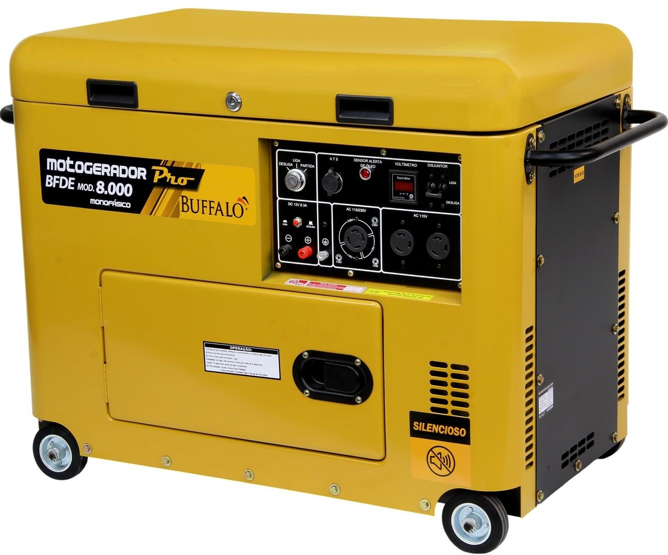 Gerador diesel industrial amarelo