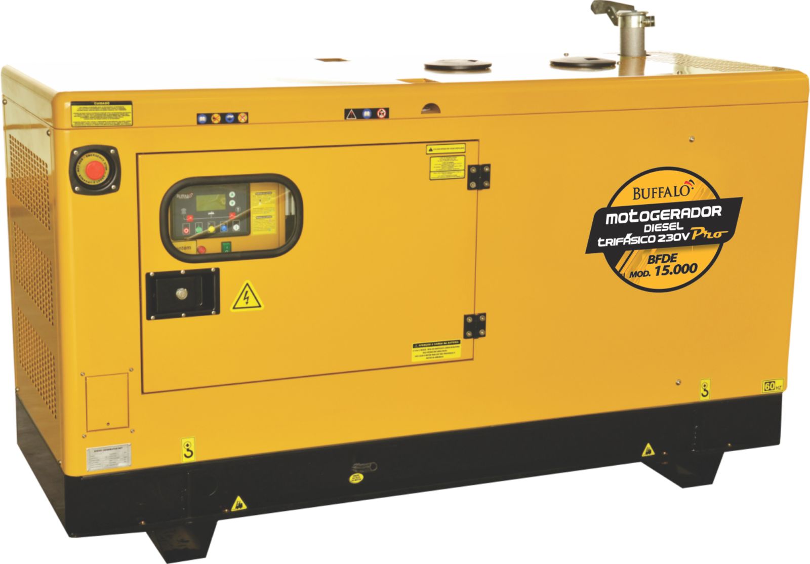 Gerador diesel cabinado amarelo